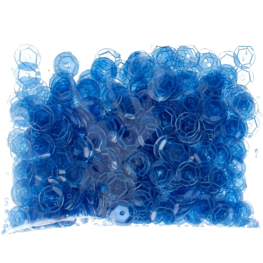 ROUND TRANSPARENT SEQUINS 8 MM BLUE CRAFT WITH FUN 439327